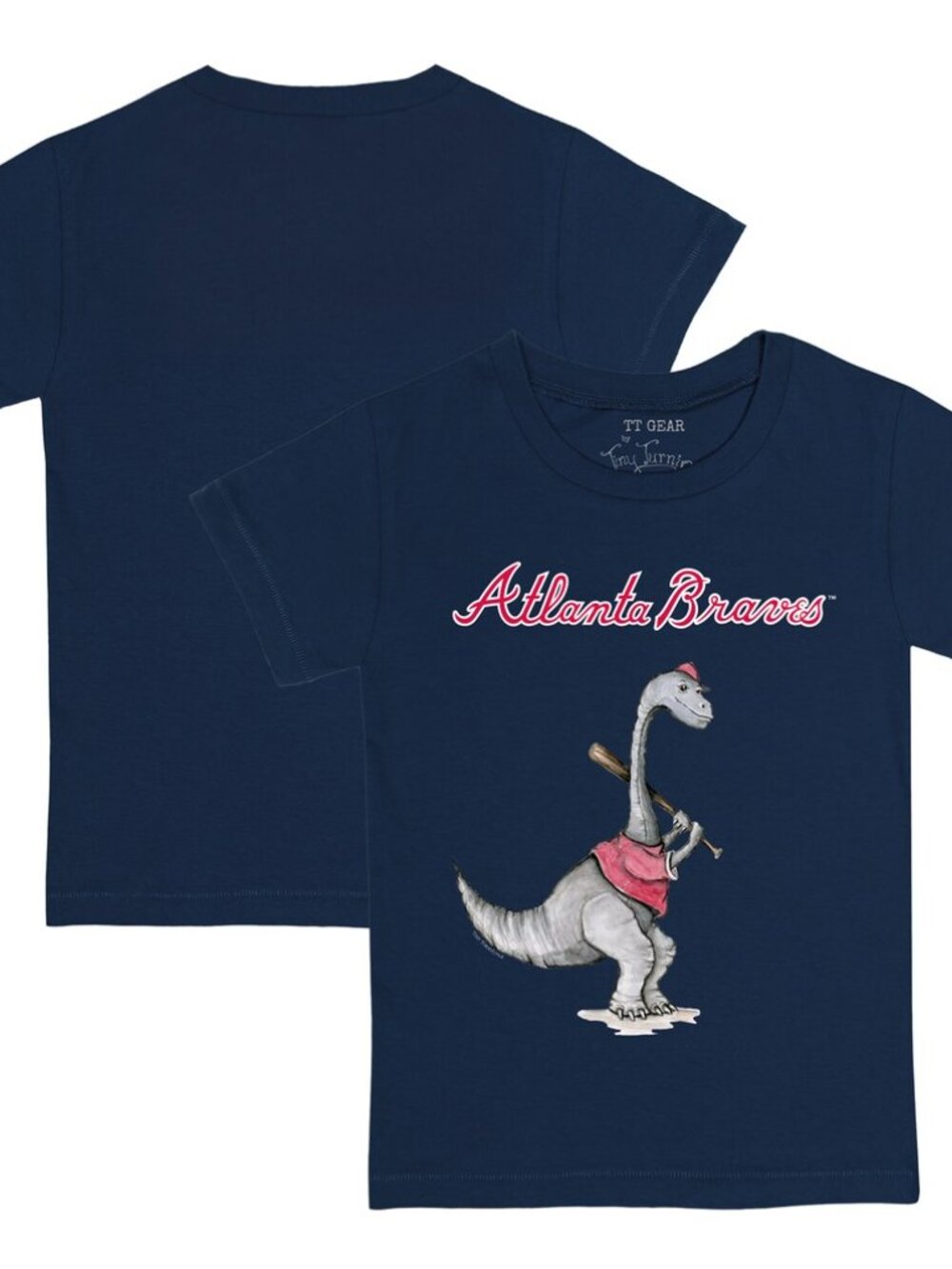 Atlanta Braves Bronto Navy Kids Tee with Dinosaur Graphic